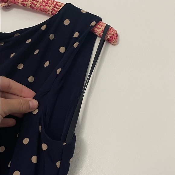 Tommy Hilfiger Navy and Cream Polka Dot Midi Dress - Picture 6 of 6